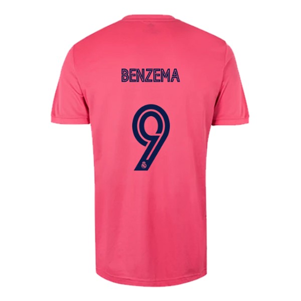 Camiseta Real Madrid Segunda Equipación NO.9 Benzema 2020-2021 Rosa
